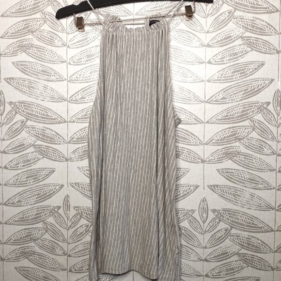 Papermoon Blouse Striped Tie Neckline Stitch Fix Neutral - Picture 1 of 6